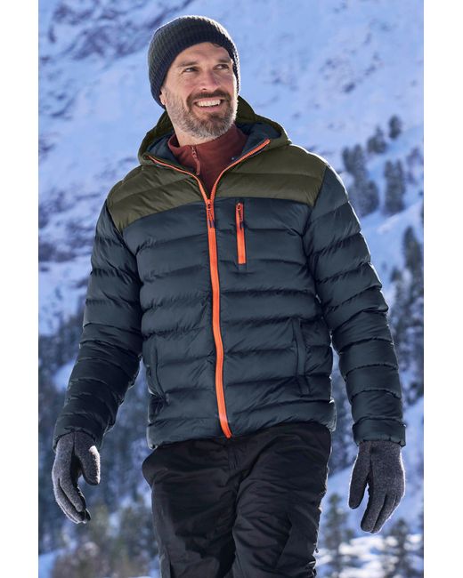Mountain Warehouse Blue 'Link' Padded Jacket Water Resistant Warm Everyday Coat for men
