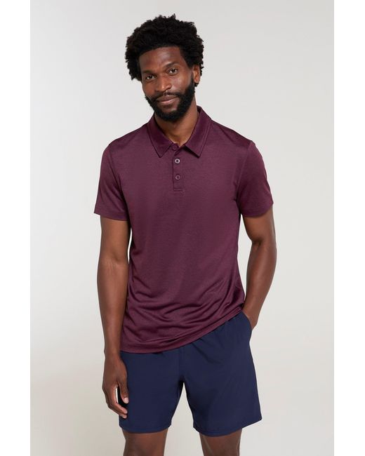 Mountain Warehouse Purple 'Deuce' Polo Isocool High Wicking Casual Summer T-Shirt for men