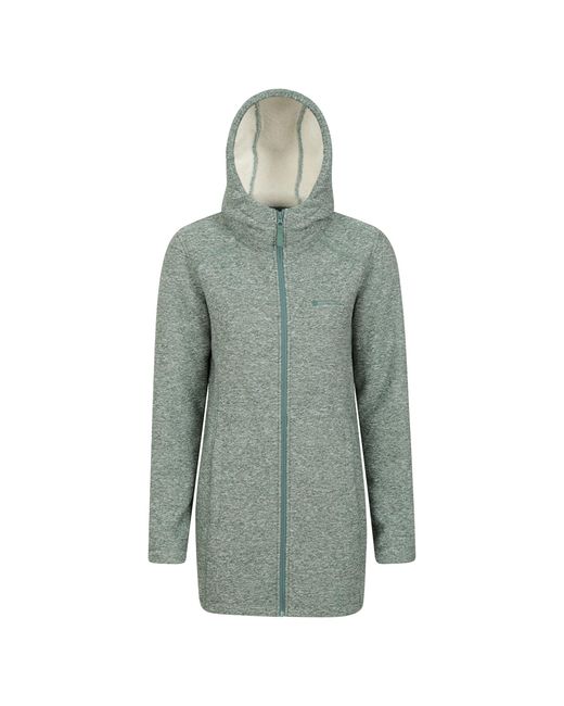 Mountain Warehouse Green Ladies Mallaig Longline Fleece Jacket (Light)