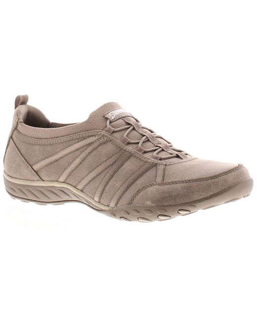 Skechers Brown Trainers Breathe Easy Remember Me Lace Up Dark Taupe