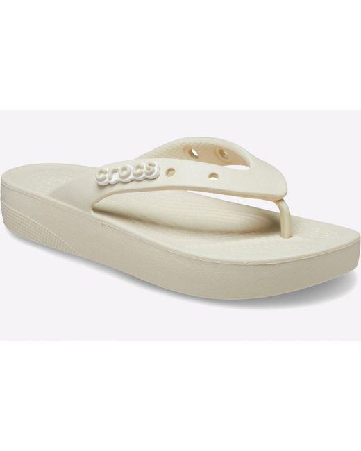 CROCSTM White Classic Platform Flip Flop