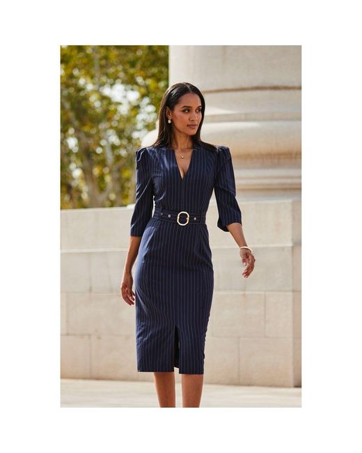 Pinstripe pencil dress discount