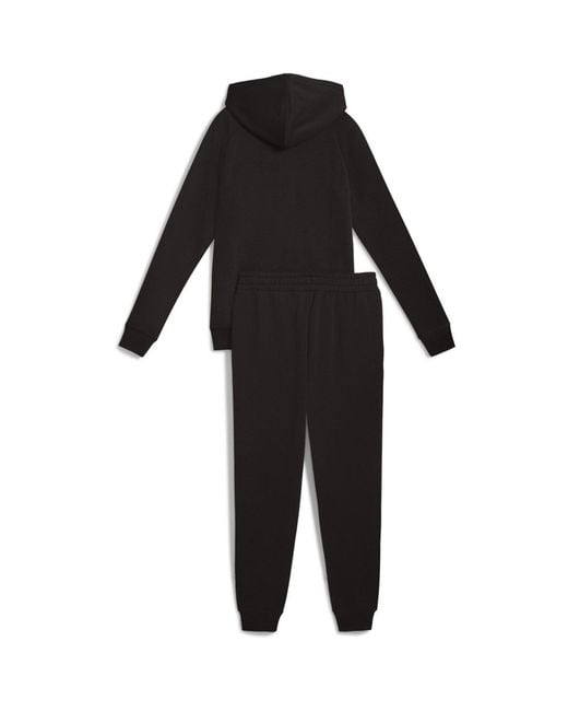 PUMA Black Full Zip Hooded Fleece Tracksuit
