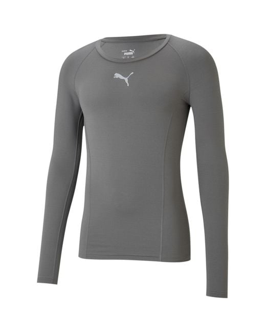 PUMA Gray Liga Baselayer Tee Ls T-Shirt for men
