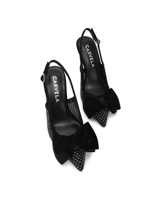 Carvela Kurt Geiger Black Lavish Jewel Bow Heels