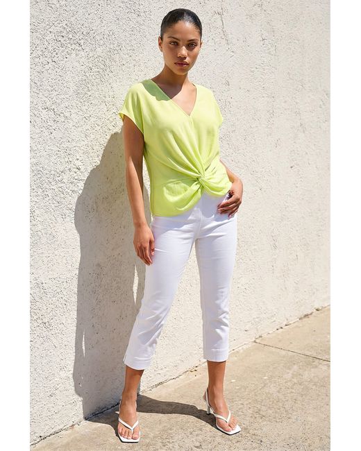 Roman Yellow Petite Twist Hem Top