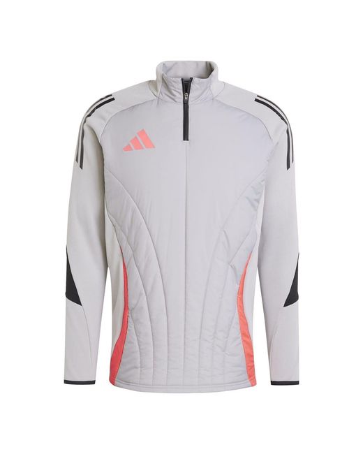 Adidas Blue Tiro Regular Fit Raglan Sleeve Zip Neck Athletic Top for men