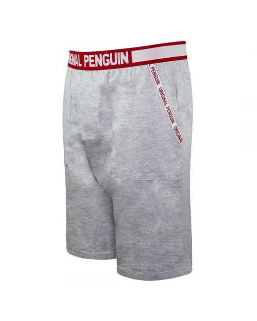 Original Penguin Gray Originals Lounge Shorts Cotton for men