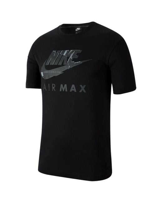 Nike Black Air Max Graphic Print T Shirt Cotton for men