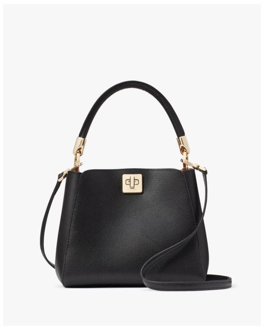 Kate Spade Black Phoebe Refined Grain Leather Small Top Handle Satchel
