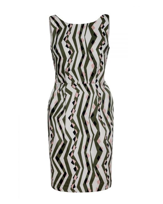 Conquista Black Sleeveless Fitted Print Dress