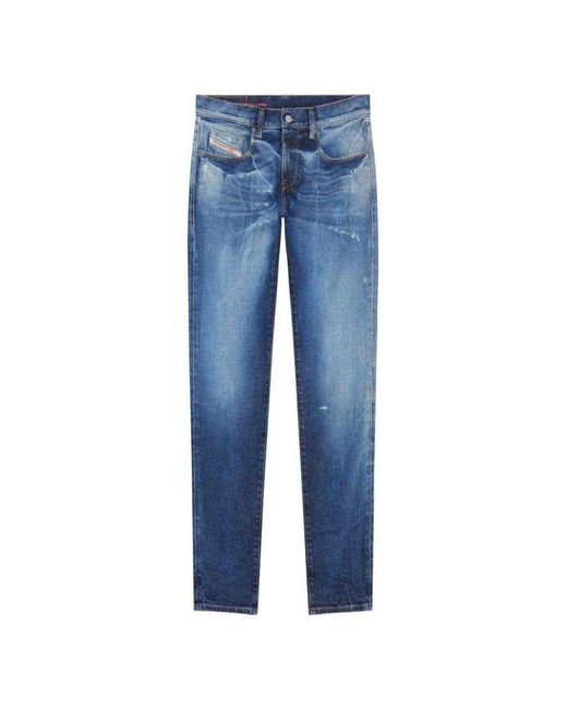 DIESEL D-strukt Distressed Jeans (blauw) in het Blue voor heren