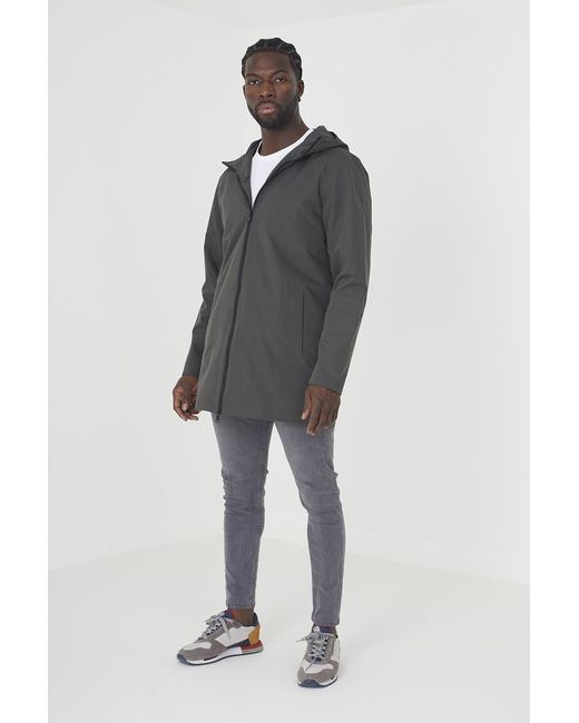 Brave Soul Gray 'Nik' Zip Through Mac for men