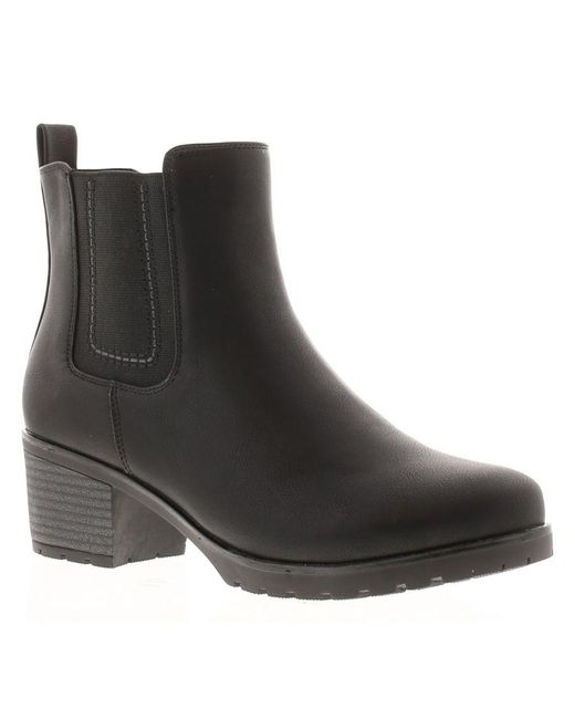 Platino Black Ankle Boots Chelford Zip