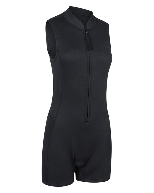 Mountain Warehouse Black Shorty Wetsuit With Pull Zip Fastening Neoprene Swimwear