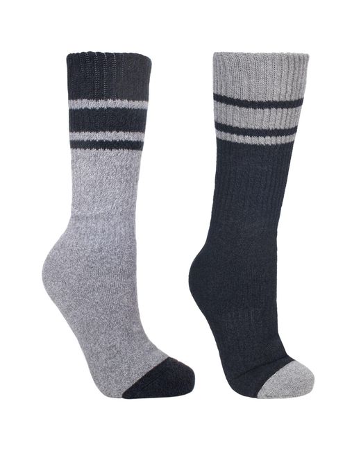 Trespass Gray Hitched Two Tone Anti Blister Hiking Boot Socks (2 Pairs) for men