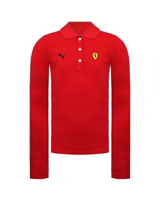 PUMA Red Scuderia Ferrari Polo Shirt Cotton for men