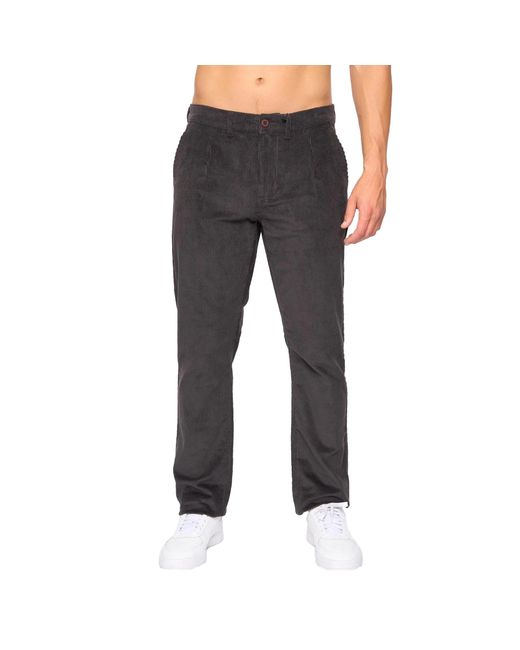 Crosshatch Gray Cordout Loose Trousers (Anthracite) for men