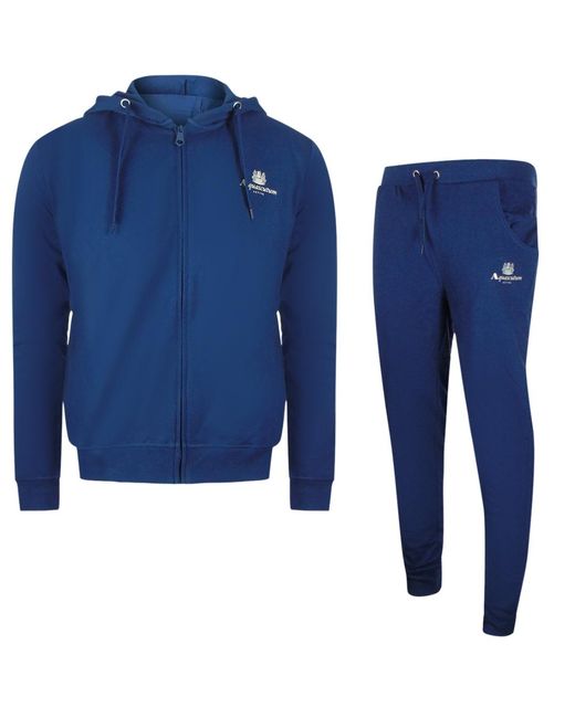 Aquascutum Blue Zip-Up Hoodie And Track Pants Set Cotton for men