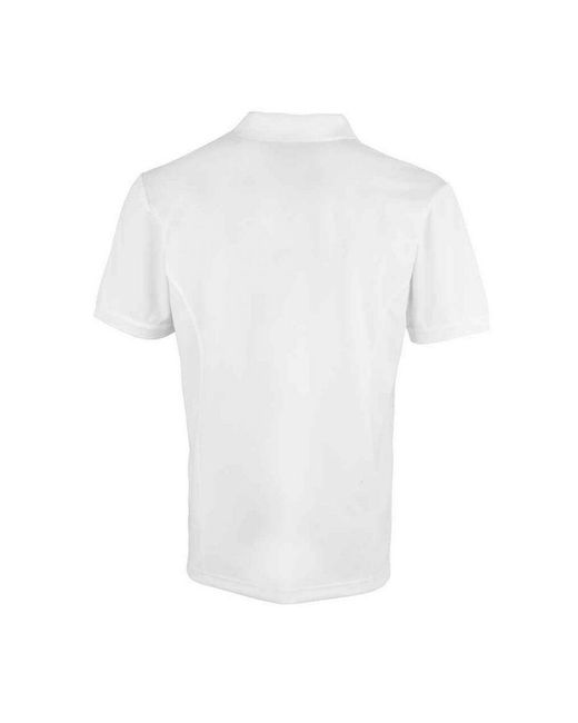 PREMIER White Coolchecker Pique Polo Shirt for men