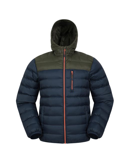 Mountain Warehouse Blue 'Link' Padded Jacket Water Resistant Warm Everyday Coat for men