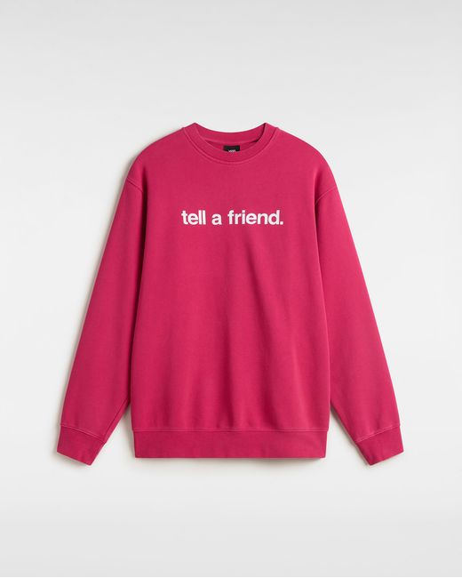 Vans Pink Tell A Friend Fit Loose Crew for men