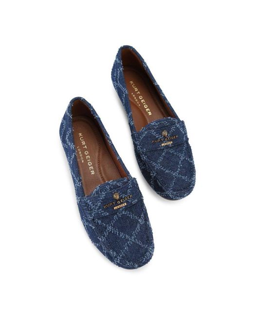 Kurt Geiger Blue Denim Kgl Greenwich Moccasin Loafers