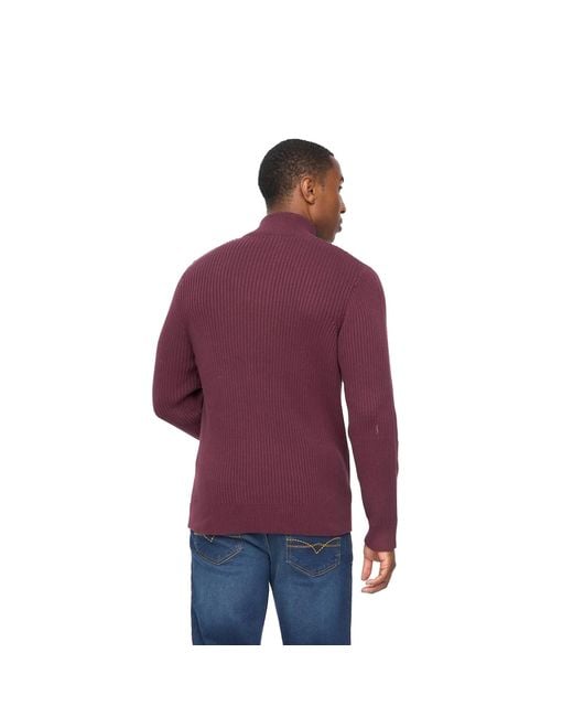 Crosshatch Purple Wellburys Chunky Knit Jumper (Raisin) for men