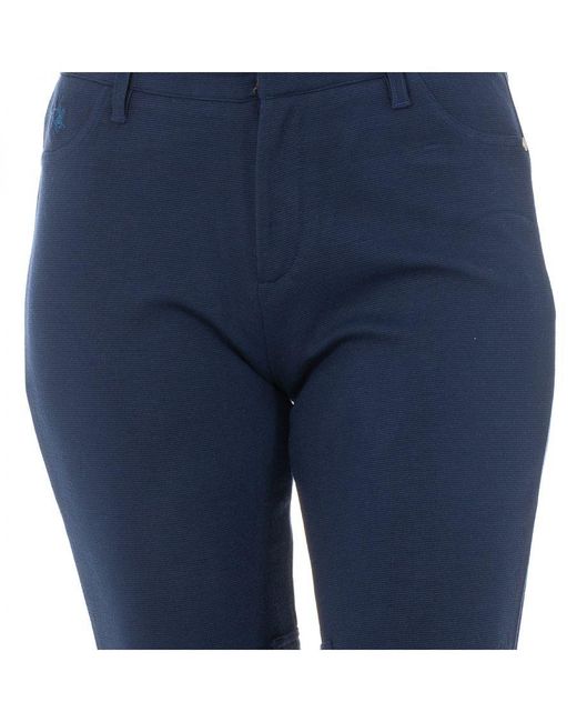 La Martina Blue Ottoman Elastic Pants Type Leggings Lwt003