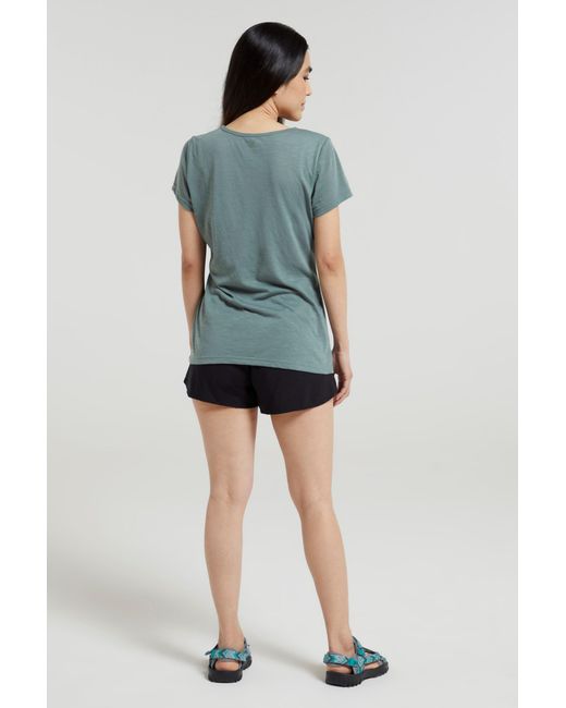 Mountain Warehouse Blue 'Agra' T-Shirt Uv Protection Quick Dry Casual Summer Tee