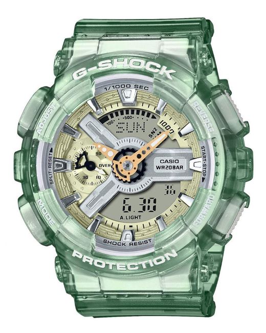 G-Shock Green G-shock Transparent Watch Gma-s110gs-3aer for men