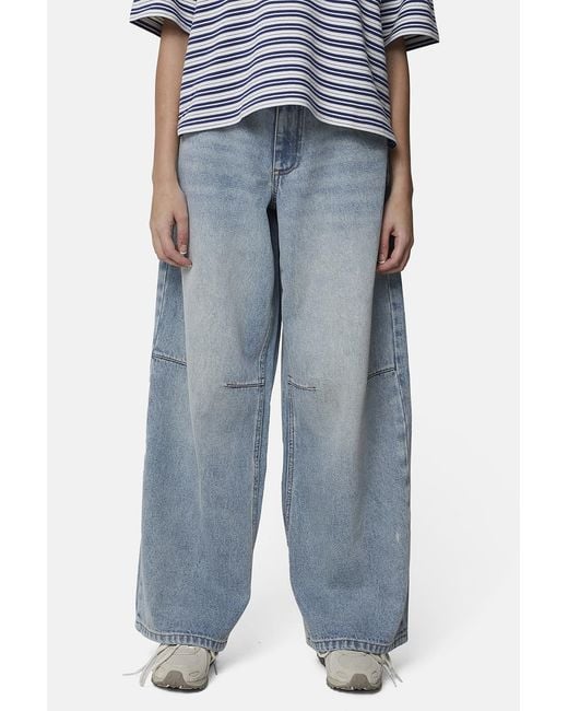 Good For Nothing Blue Baggy Fit Denim Jean With Monogram Stitching