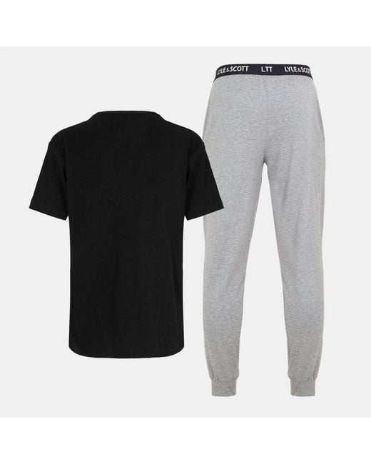 Lyle & Scott Black And Crew Neck Short Sleeve T-Shirt Jogger Suit for men