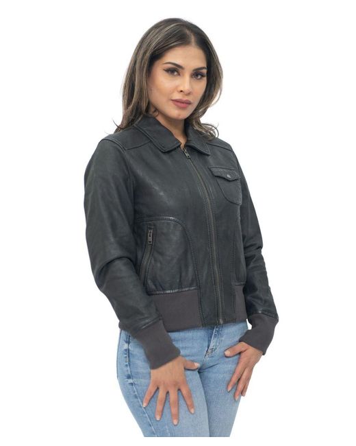 Infinity Leather Black Ma-1 Varsity Jacket-Ann Arbor