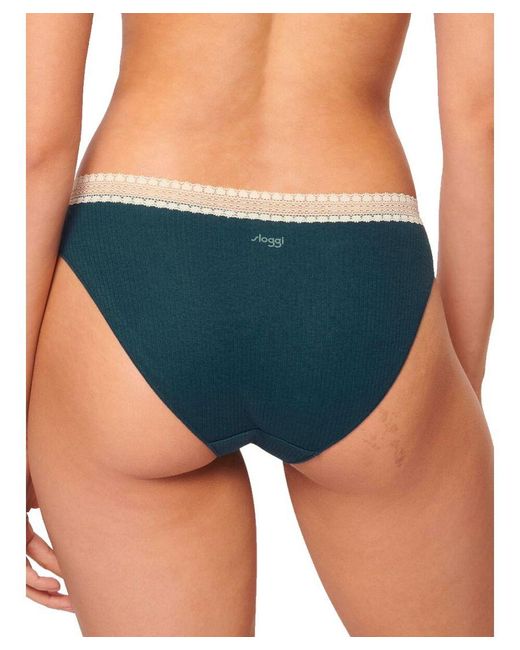 Sloggi Blue Go Ribbed Tai Briefs 2 Pack