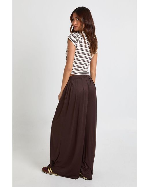 Boohoo Purple Supersoft Extra Wide Leg Trouser