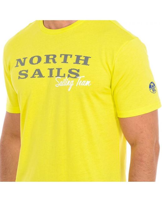 North Sails Yellow Short Sleeve T-Shirt 9024030 for men
