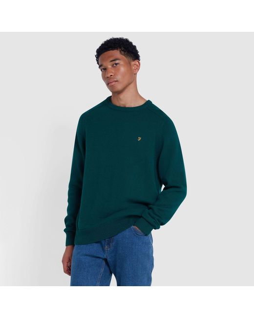 Farah Kingsbury Crewneck Sweater in het Green voor heren