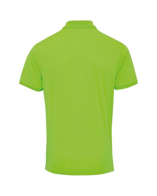 PREMIER Green Coolchecker Pique Short Sleeve Polo T-Shirt (Neon) for men