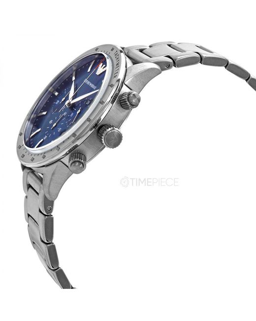 Emporio Armani Mario Mannen Horloge Zilverkleurig Ar11306 in het Blue voor heren