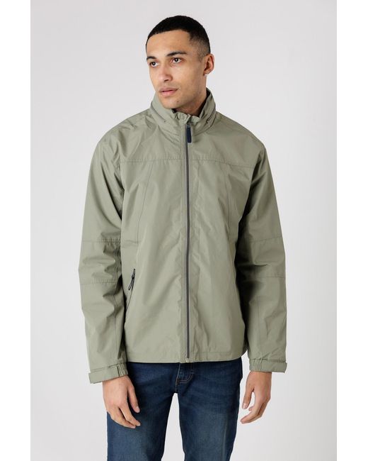 Kensington Eastside Green Lightweight Funnel Neck Zip Jacket for men