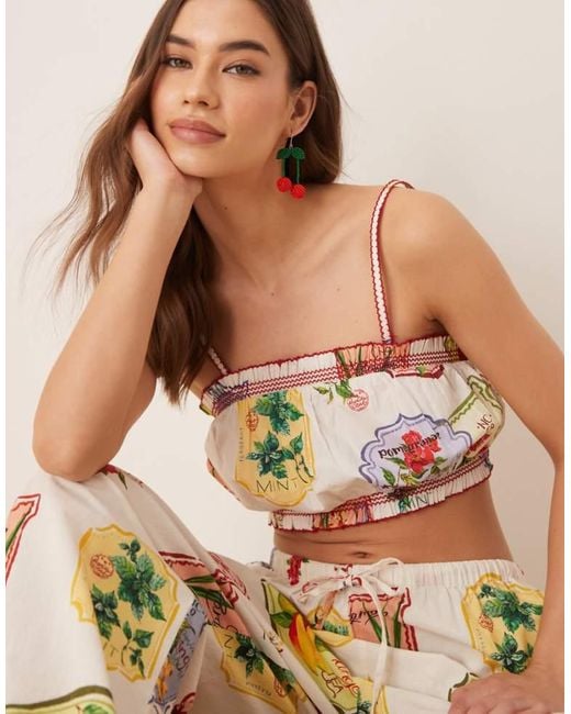 Nobody's Child Multicolor Chai Cropped Cami Top Co-Ord