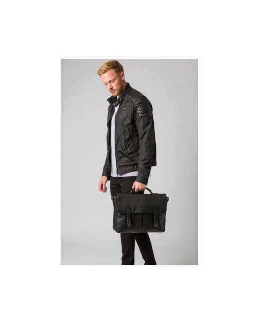 Cultured London Black 'Mast' Leather Work Bag