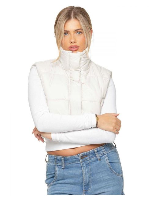 Enzo White Water-Repellent Puffer Gilet Jacket