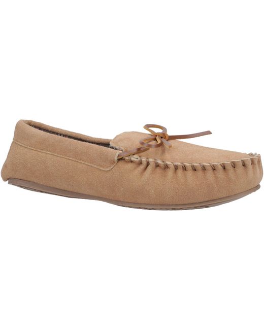 Hush Puppies Natural Clyde Suede Slippers for men