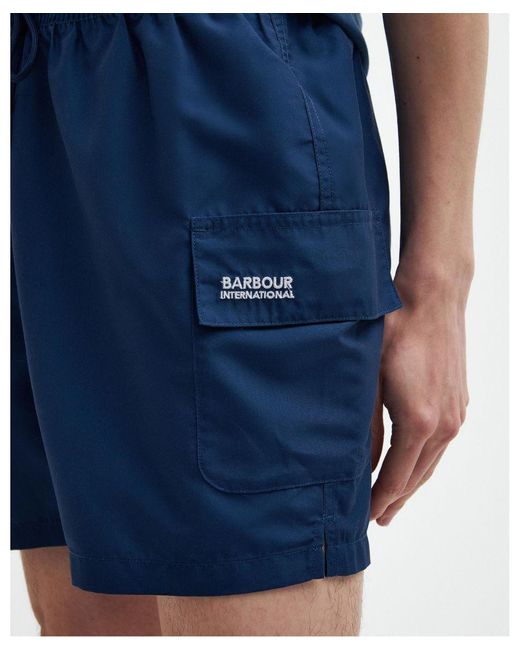 Barbour Blue Pocket Swim Shorts for men