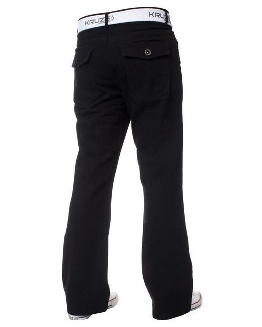 Kruze By Enzo Black Bootcut Denim Jeans for men