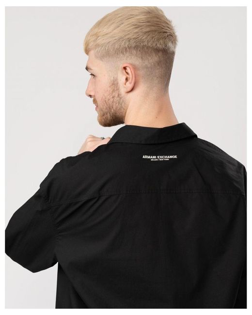 Armani Exchange Black Fleece-lined Down Puffer Jacket for men
