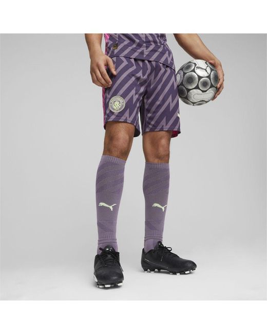 PUMA Purple Manchester City Goalkeeper Shorts for men