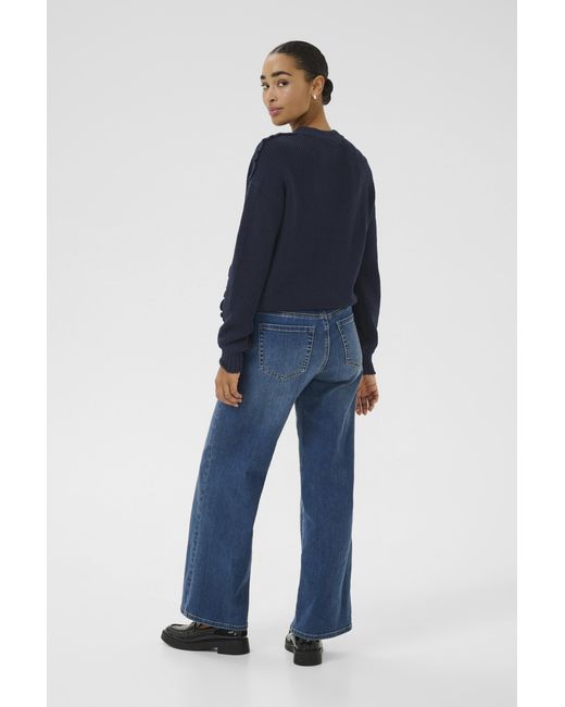 Kaffe Pullover Baggy Fit Dark in het Blue